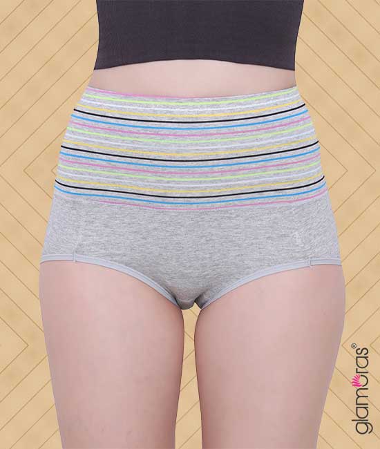 Cotton High Waist Full Coverage Hipster Panty, Free Size, Grey – Glamoras  World