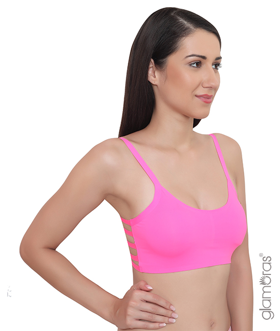 Padded Underwired Seamless Bra With Adjustable & Detachable Straps, Size-  34-42, C Cup