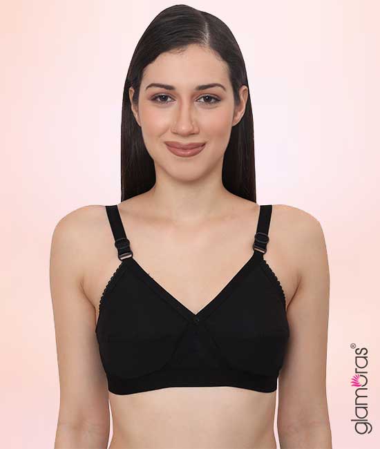 Buy Glamoras Women Poly Cotton PC Interlock fabric Full Coverage Non-Padded  Non-Wired Adjustable Straps Everyday Bra, Color- Beige, Size 38, D Cup  Online at Best Prices in India - JioMart.