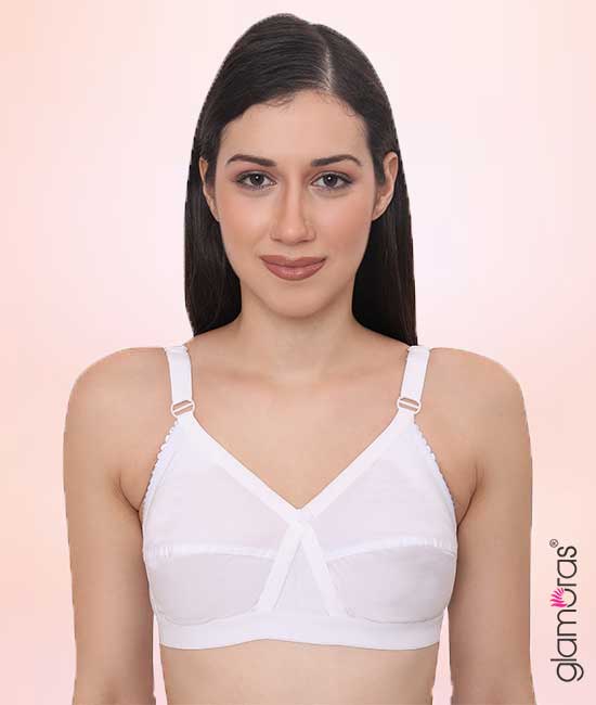 Buy Glamoras Women Poly Cotton PC Interlock fabric Full Coverage Non-Padded  Non-Wired Adjustable Straps Everyday Bra, Color- Beige, Size 32, D Cup  Online at Best Prices in India - JioMart.