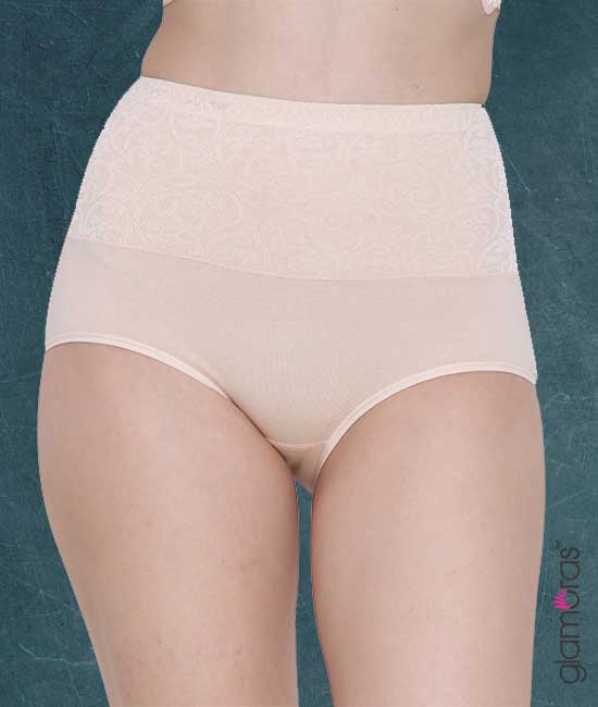 GLAMORAS® Women's Cotton Spandex High Waist Panty/Tummy Control Panty, Free  Size
