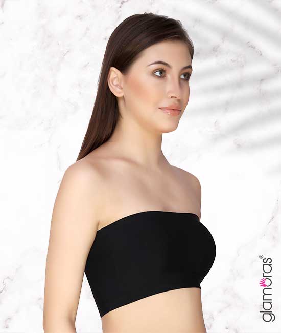 Ice Silk Padded Non-Wired Tube Bra, Free Size