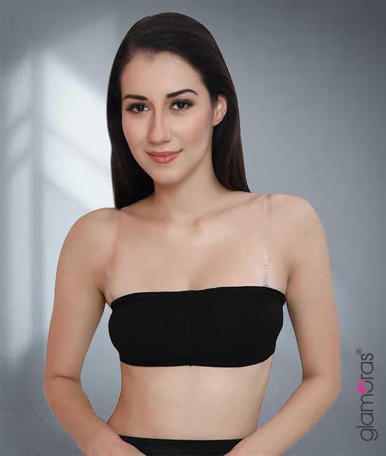 Padded Wire Free Seamless Strapless Back Hook Tube Bra, Free Size
