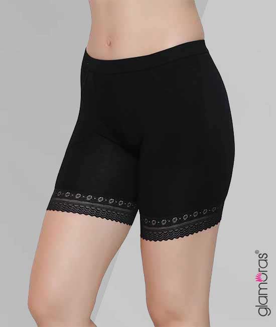 Popvcly 2Pack Seamless Lace Short Skirts Safety Pants Leggings